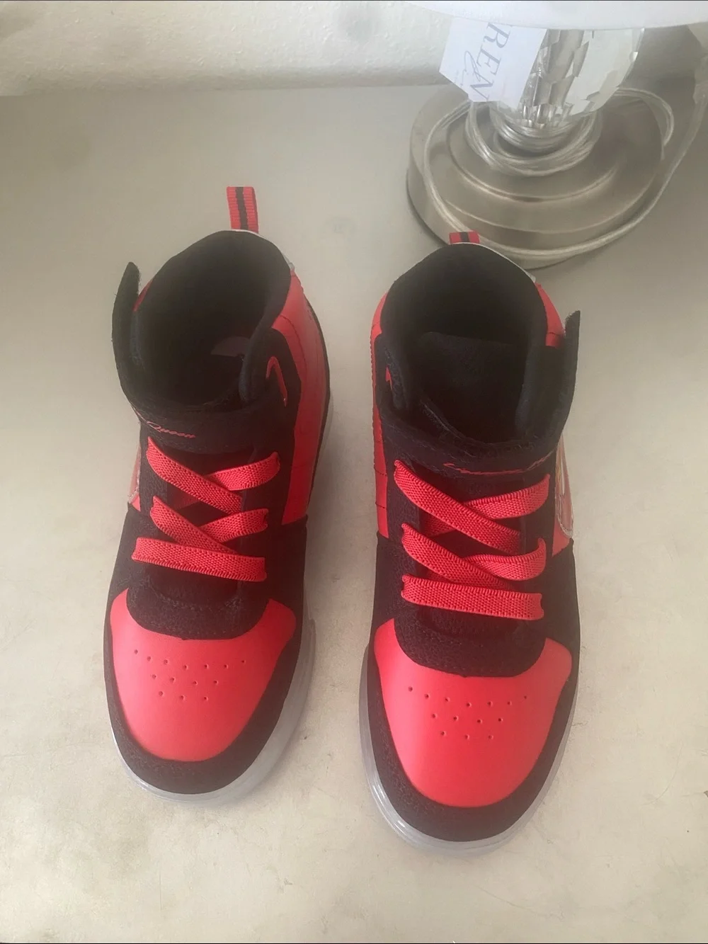Disney Lightning McQueen High-Top Sneakers in Red, Black & White